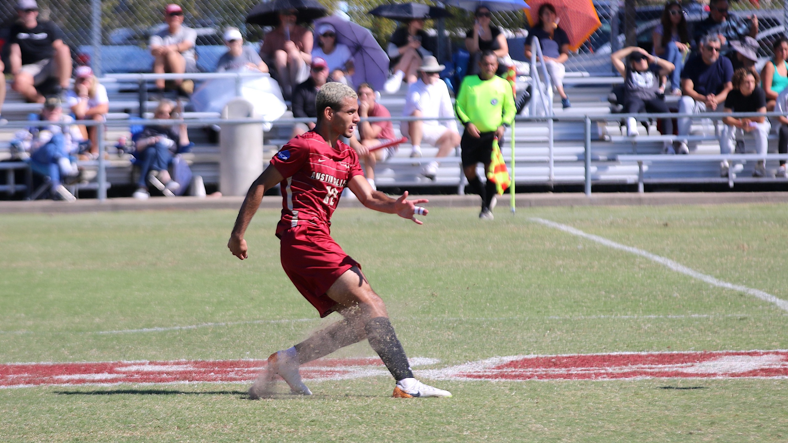 ac men's soccer justin ajdukovich in action